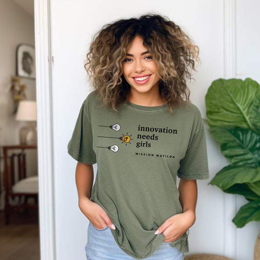 Innovation Needs Girls - Lightbulb Unisex Tee